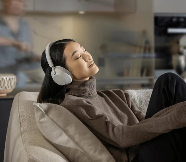 Belaidės ausinės Sony WH-1000XM5 su triukšmo slopinimo technologija, Sidabrinės
