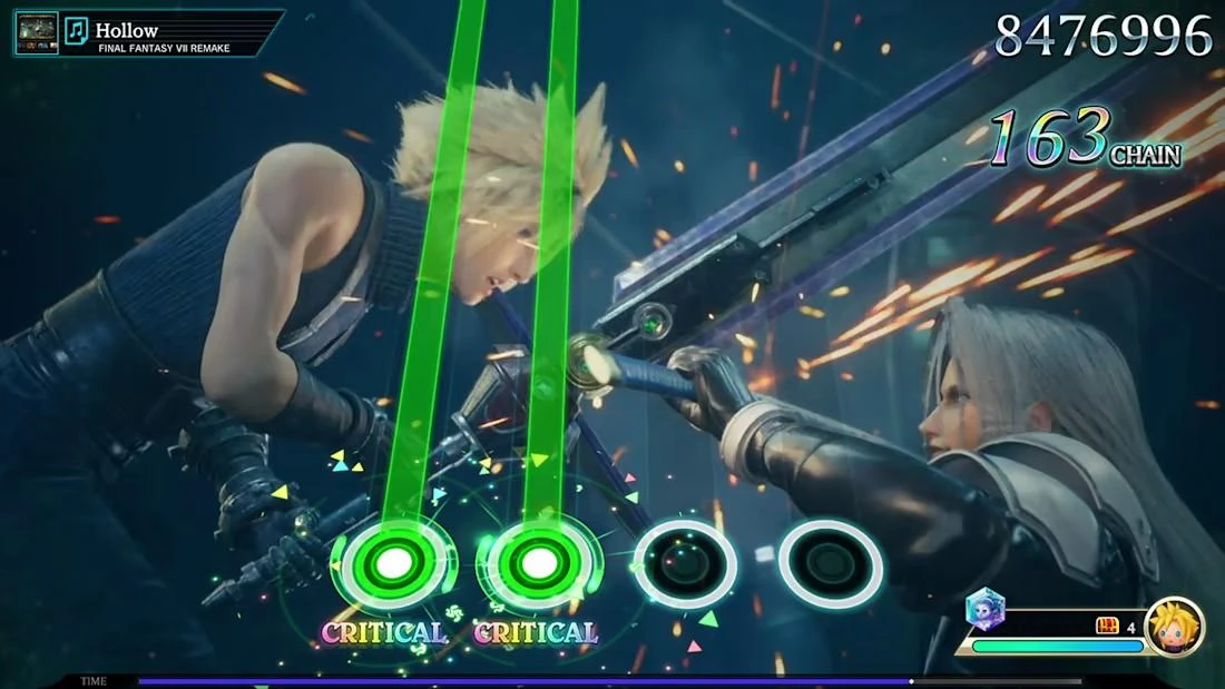 Square Enix teatro ritmas: paskutinė baro eilutė