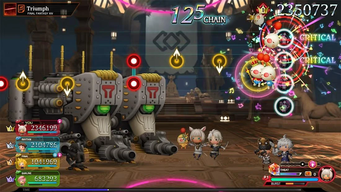 Square Enix teatro ritmas: paskutinė baro eilutė