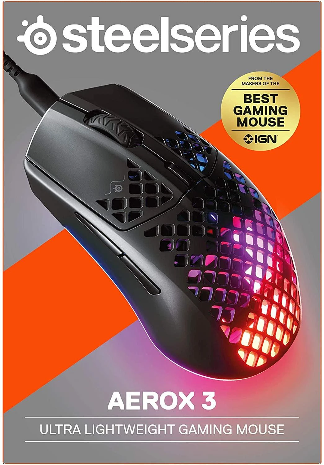 Žaidimų pelė SteelSeries Aerox 3 Onyx , Juodos spalvos