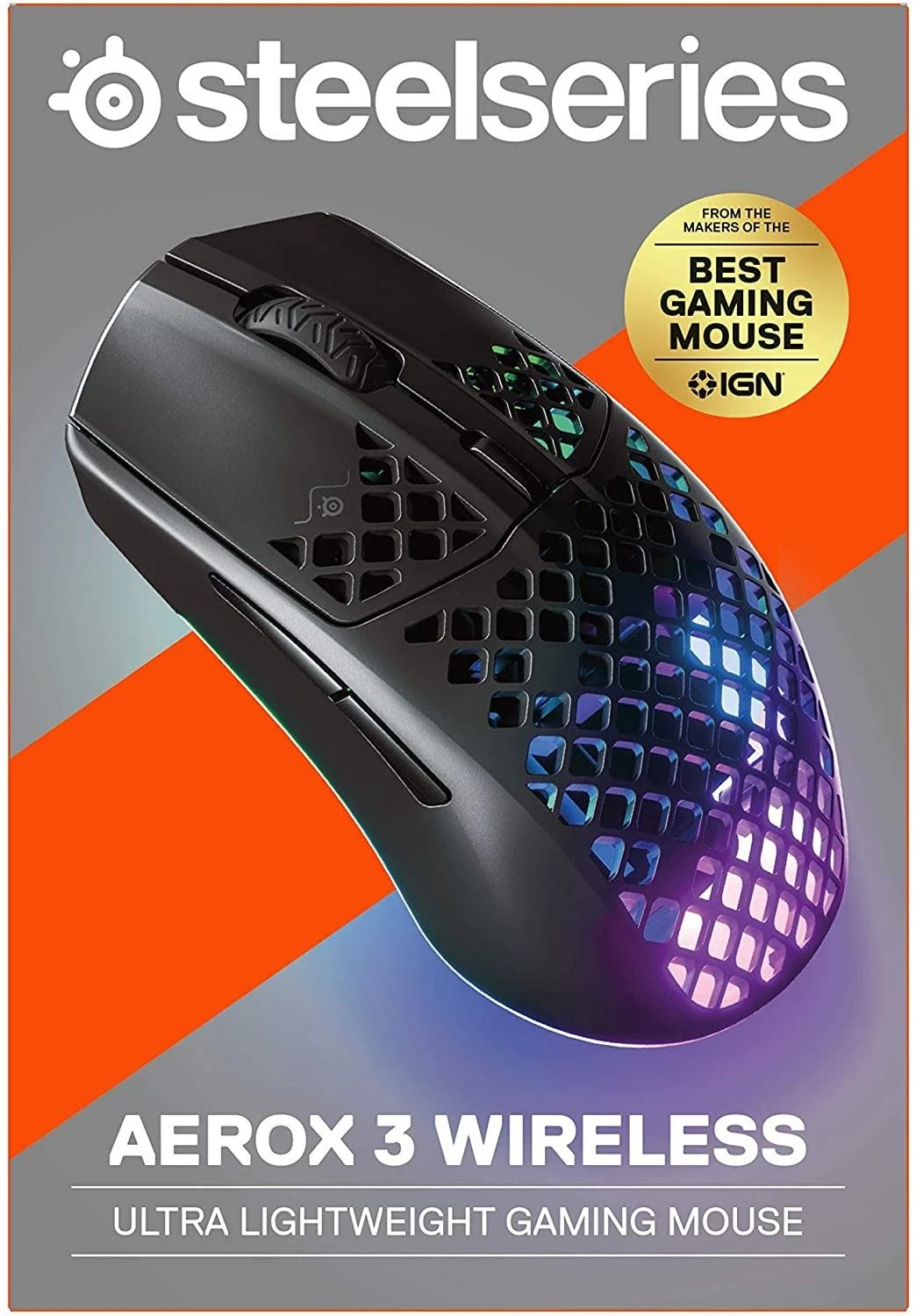 Belaidė Žaidimų pelė SteelSeries Aerox 3 Wireless, Juodos spalvos