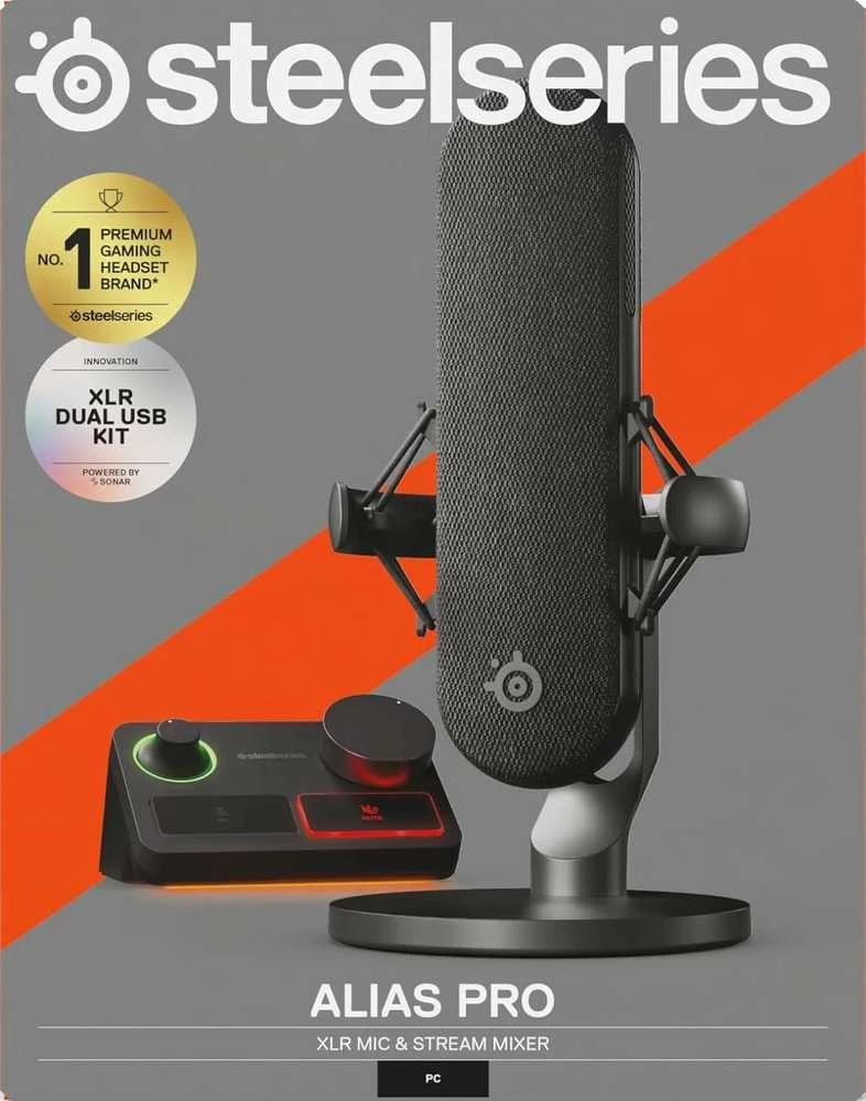 SteelSeries | Gaming Mikrofonas | Alias Pro | Juodas