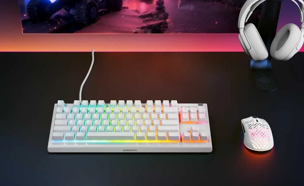 STEELSERIES Apex 3 TKL klaviatūra, Balta, JAV