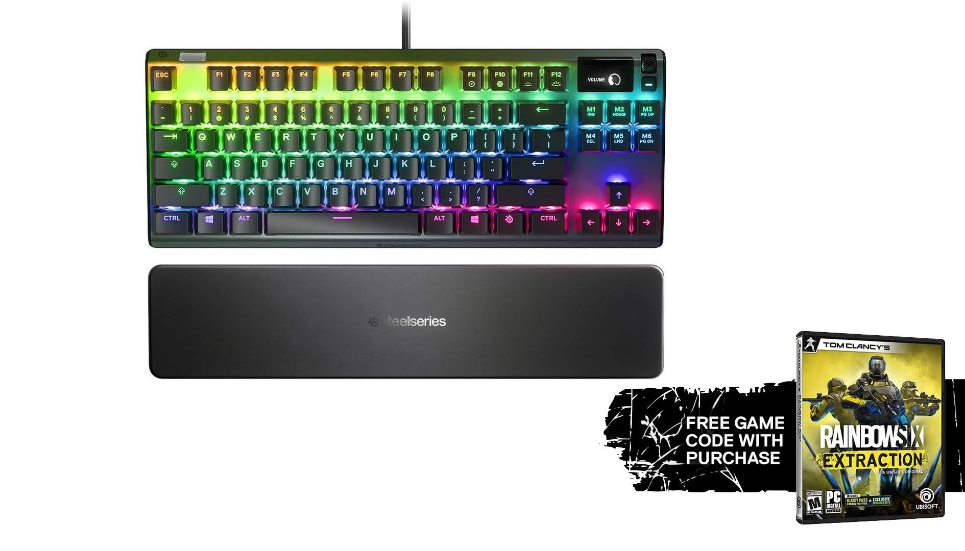 Klaviatūra SteelSeries Apex 7 TKL, Red Switch, US kalba, Juodos spalvos