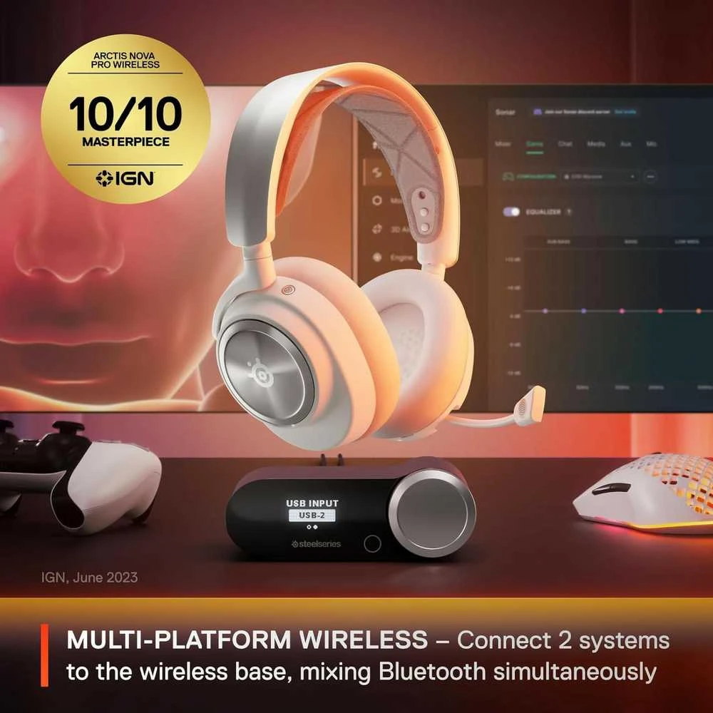 SteelSeries | Ausinės Žaidimams | Arctis Nova Pro | Bluetooth | Over-Ear | Noise canceling | Belaidės | Baltas