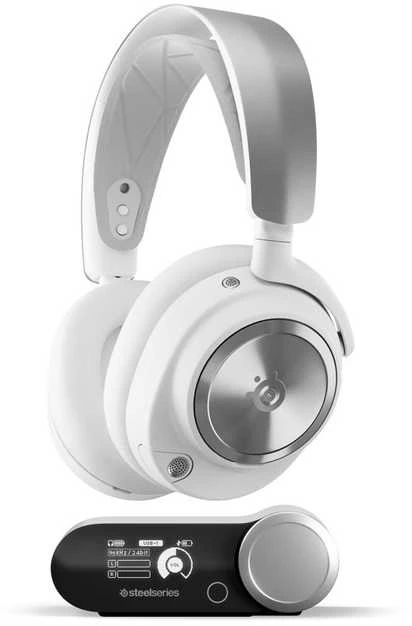 Belaidės žaidimų ausinės Steelseries Arctis Nova Pro Wireless X, baltos