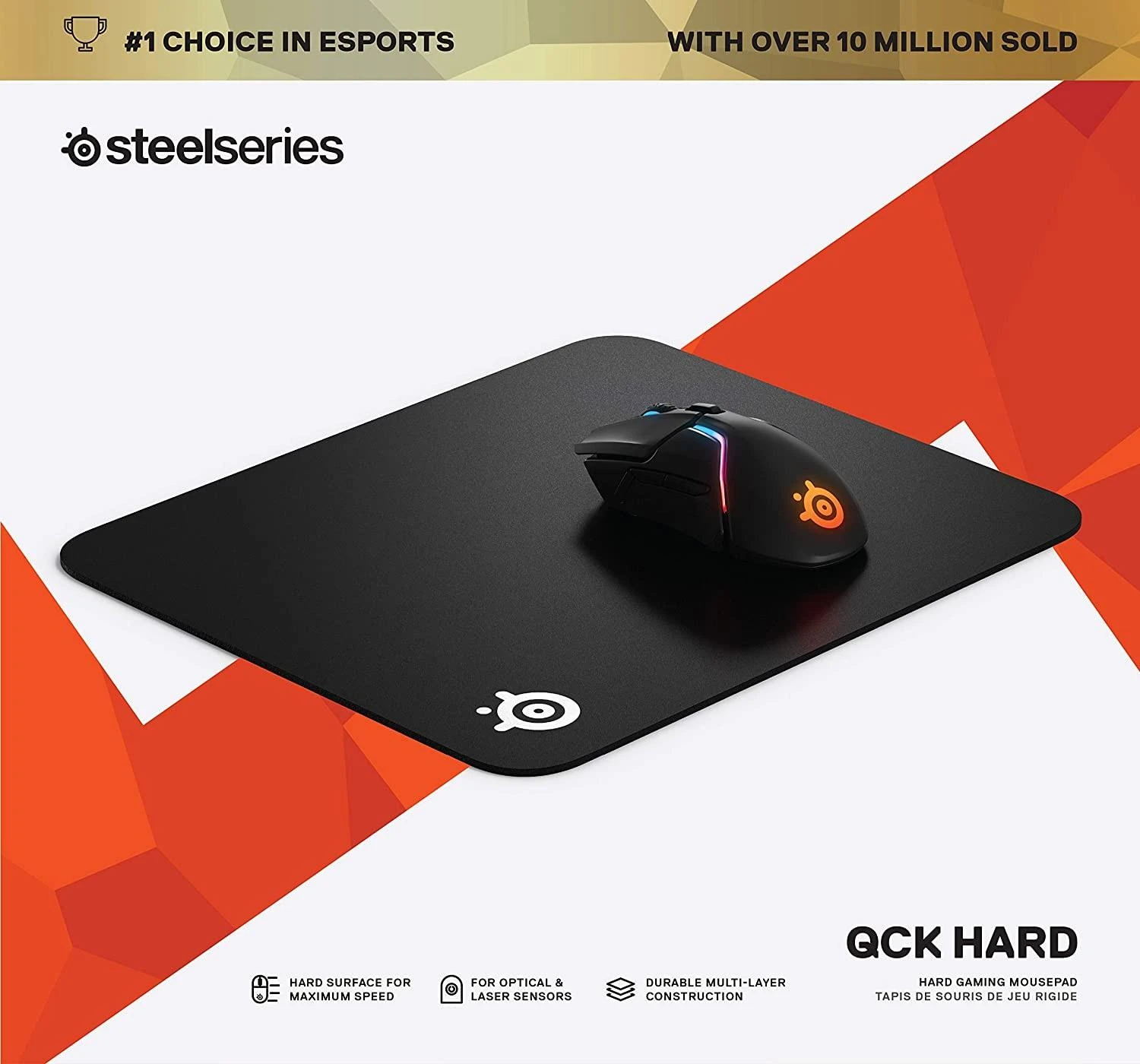 Pelės kilimėlis SteelSeries QcK Hard, Juodos spalvos