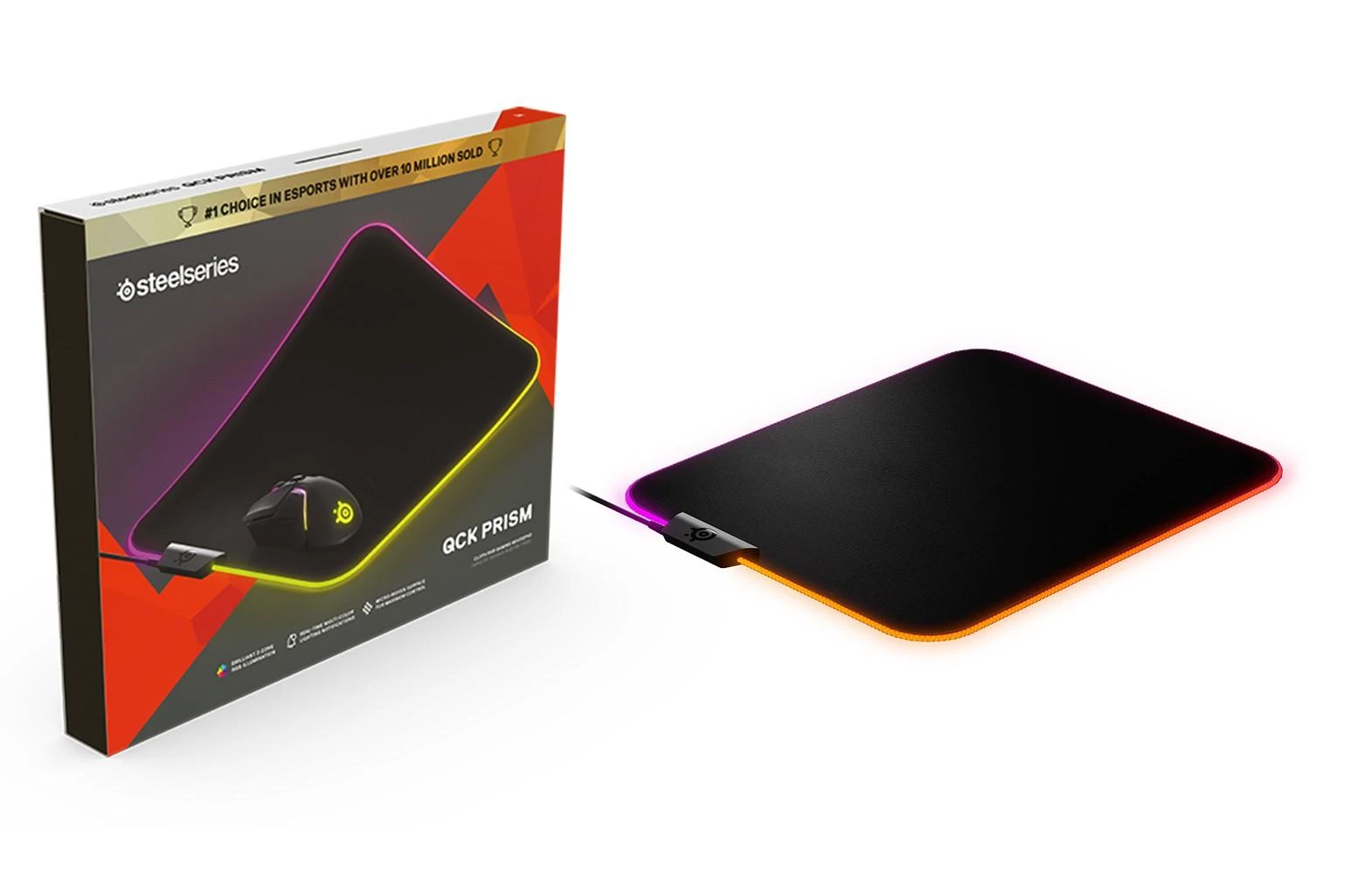 Medžiaginis pelės kilimėlis žaidimams SteelSeries QcK Prism Cloth RGB M