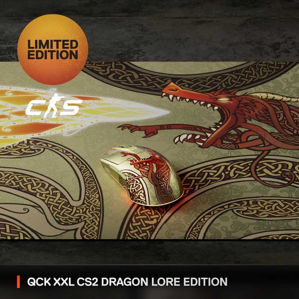 SteelSeries QCK XXL CS2 Dragon Lore pelės kilimėlis | 900x400x2mm