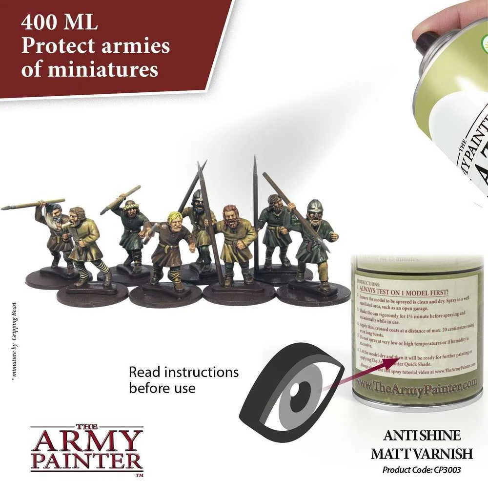 The Army Painter Armijos dažytojo spalvų gruntas: matinis lakas nuo blizgėjimo
