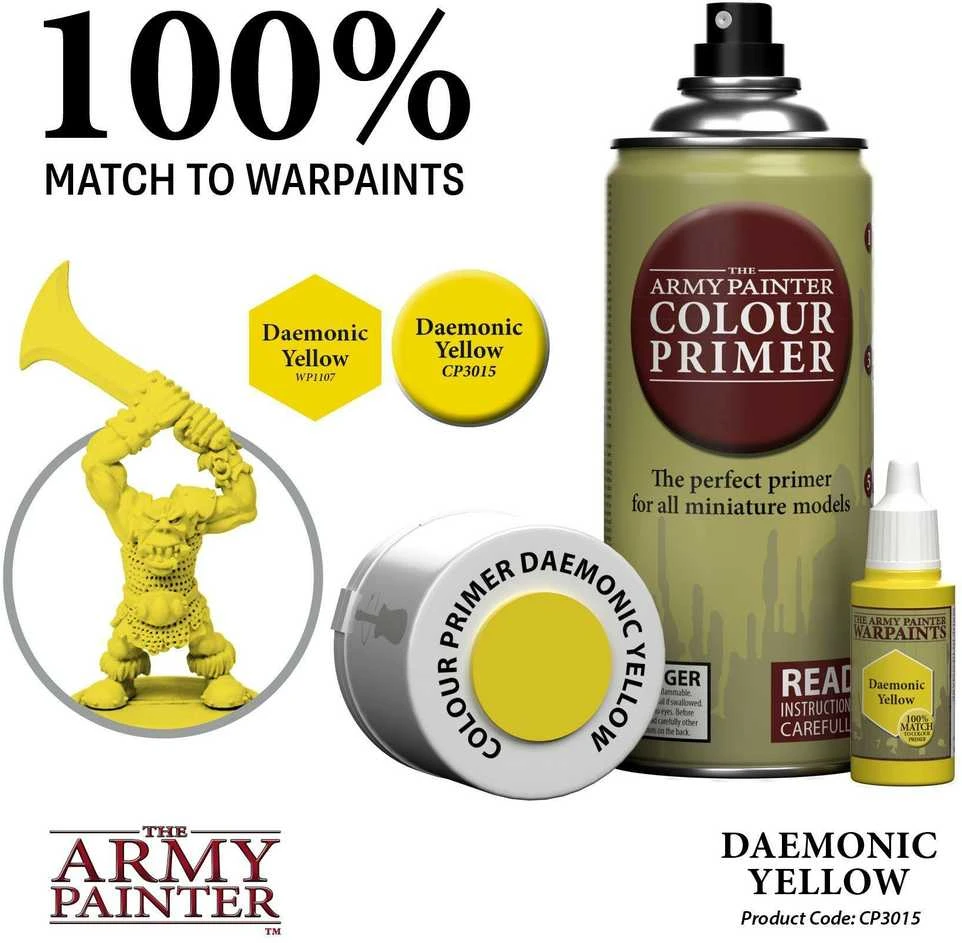 The Army Painter Armijos dažytojo spalvų gruntas: Daemonic Geltona