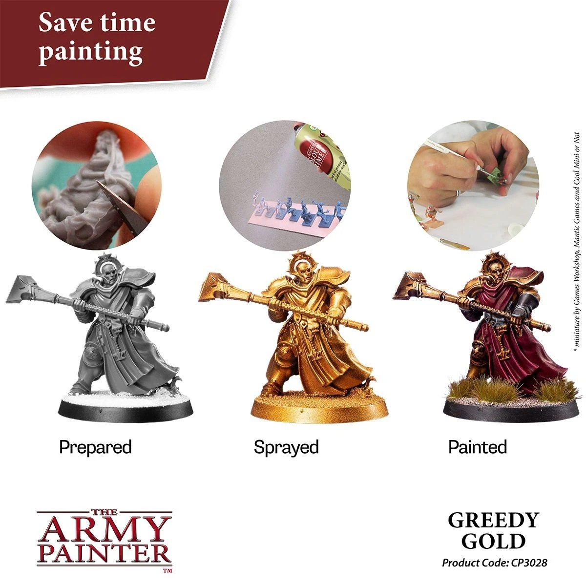 The Army Painter „Army Painter“ spalvų gruntas: „Greedy Gold“.