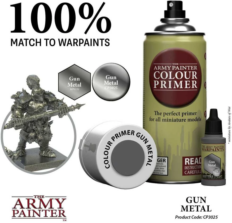 The Army Painter Armijos dažytojo spalvų gruntas: Gun Metal
