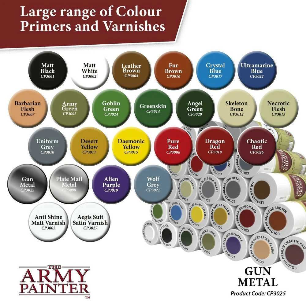 The Army Painter Armijos dažytojo spalvų gruntas: Gun Metal