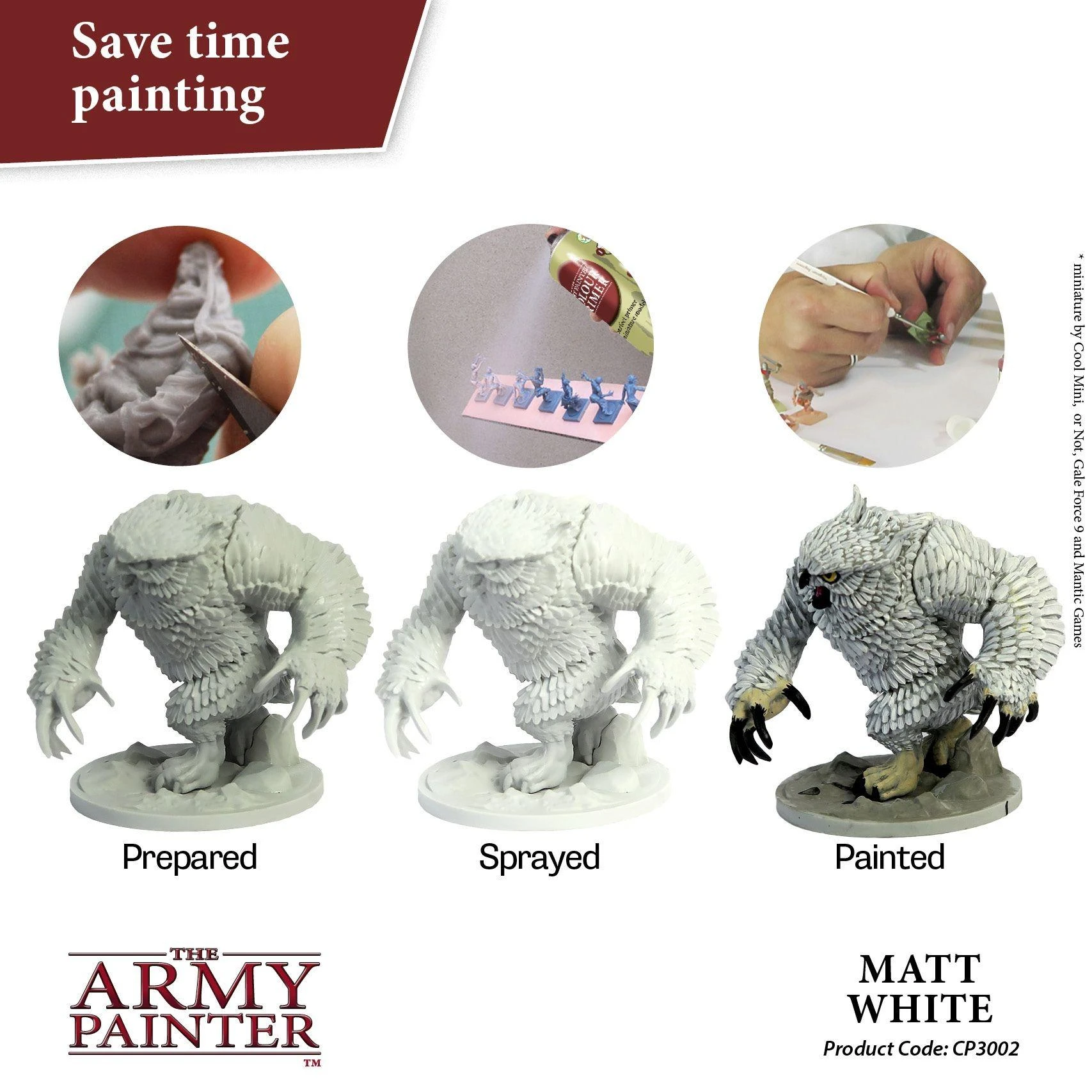 The Army Painter Armijos dažytojo bazinis gruntas: Matt Baltas