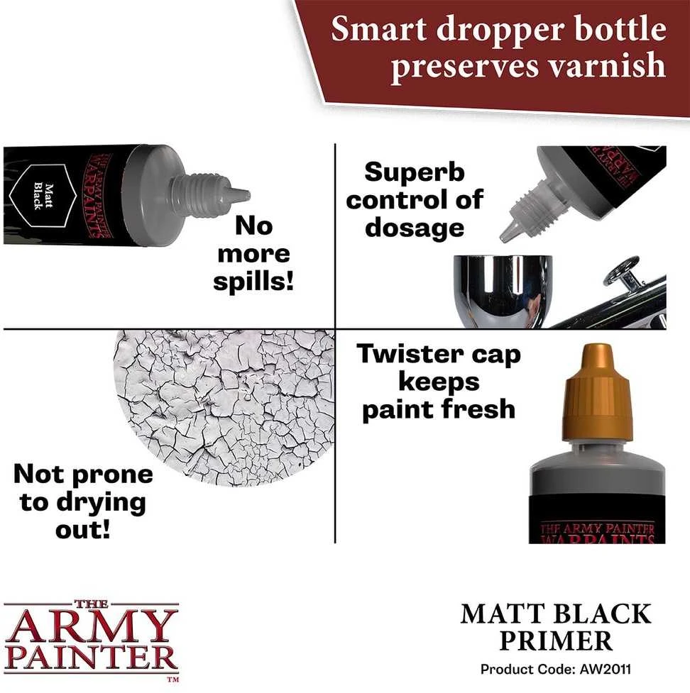 The Army Painter Warpaints Air: Primer Juodas, 100 ml