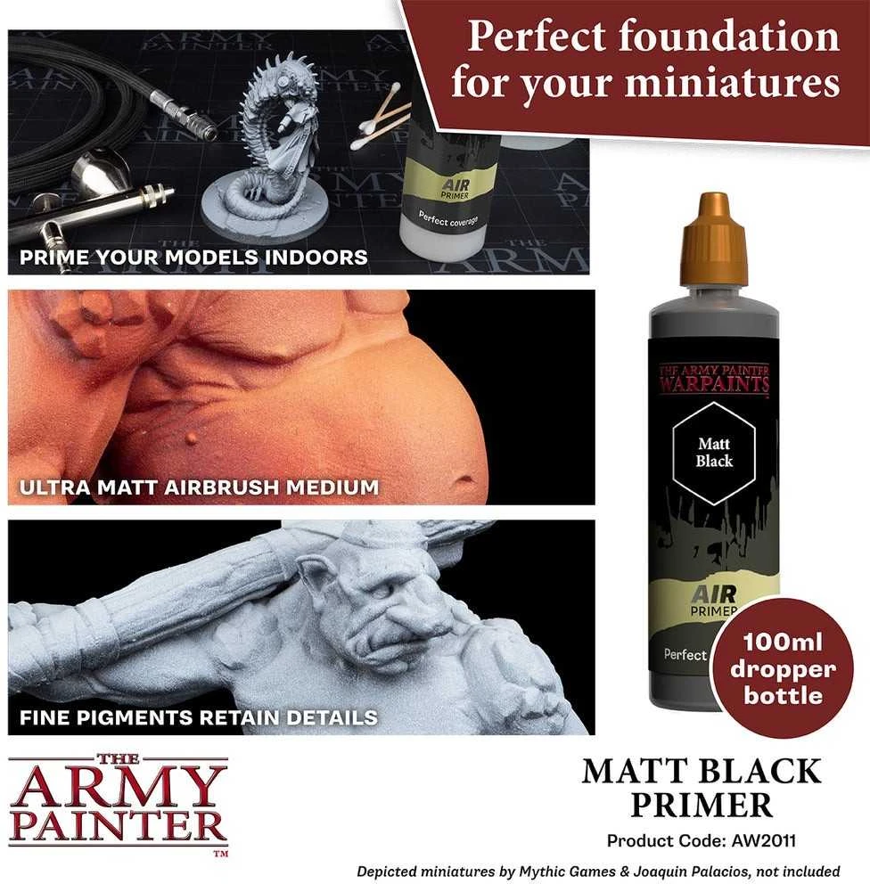 The Army Painter Warpaints Air: Primer Juodas, 100 ml