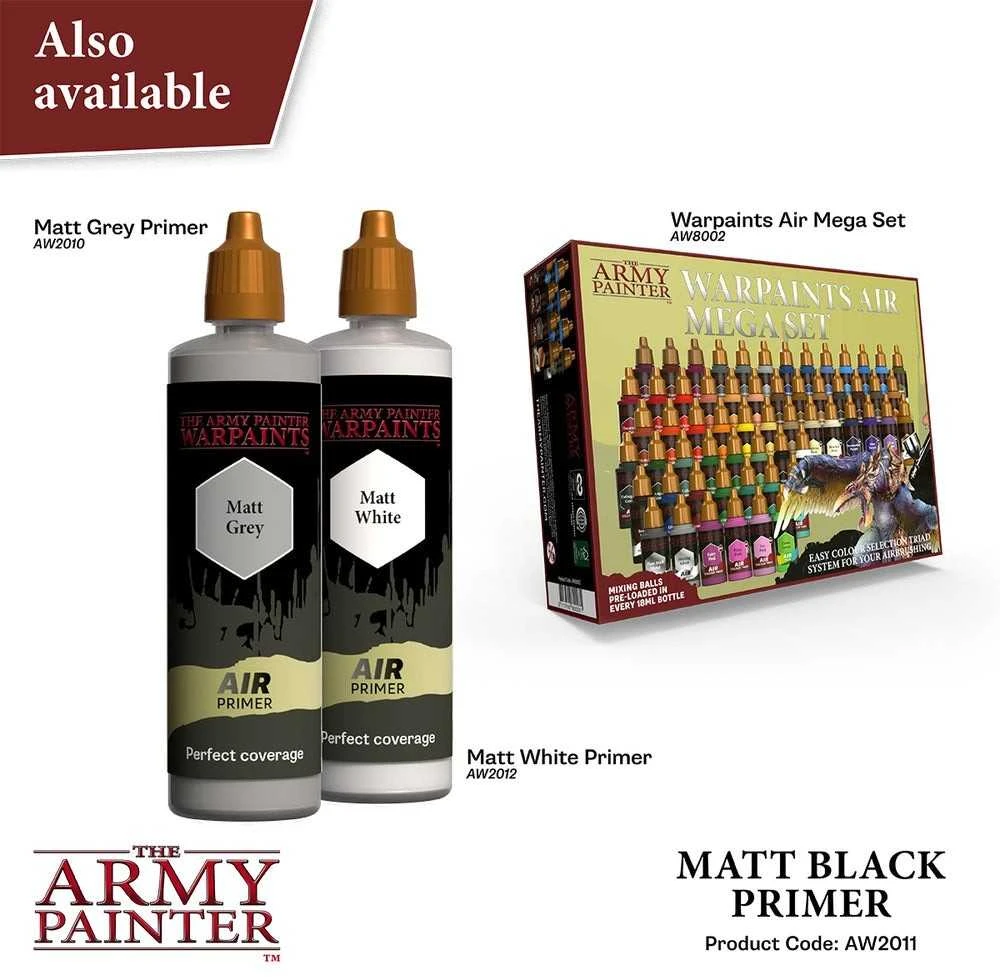 The Army Painter Warpaints Air: Primer Juodas, 100 ml