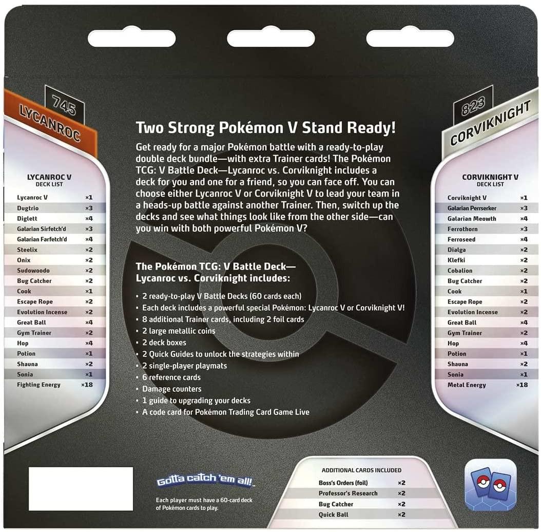 Pokemon Pokemon TCG – Lycanroc vs. Corviknight V Battle Deck Bundle