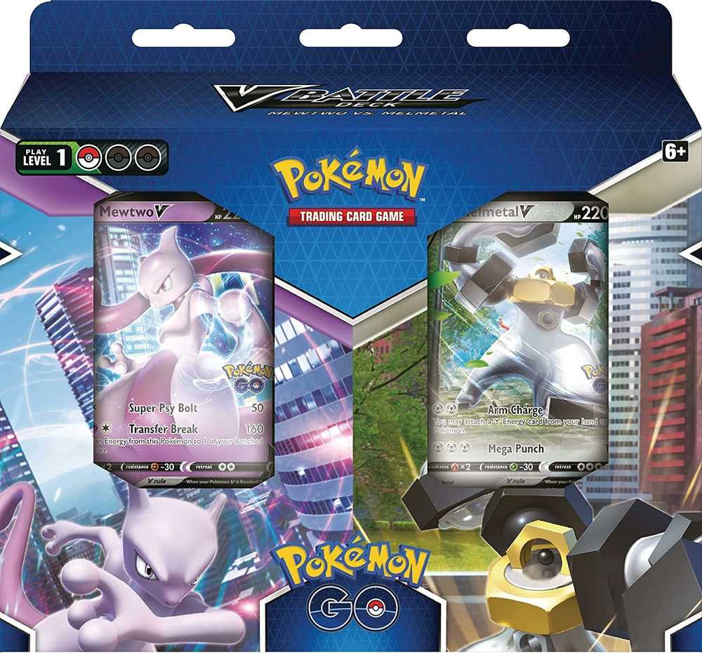 „Pokemon Pokemon TCG“ – „Pokemon GO Mewtwo“ ir „Melmetal V“ kovos kaladžių rinkinys
