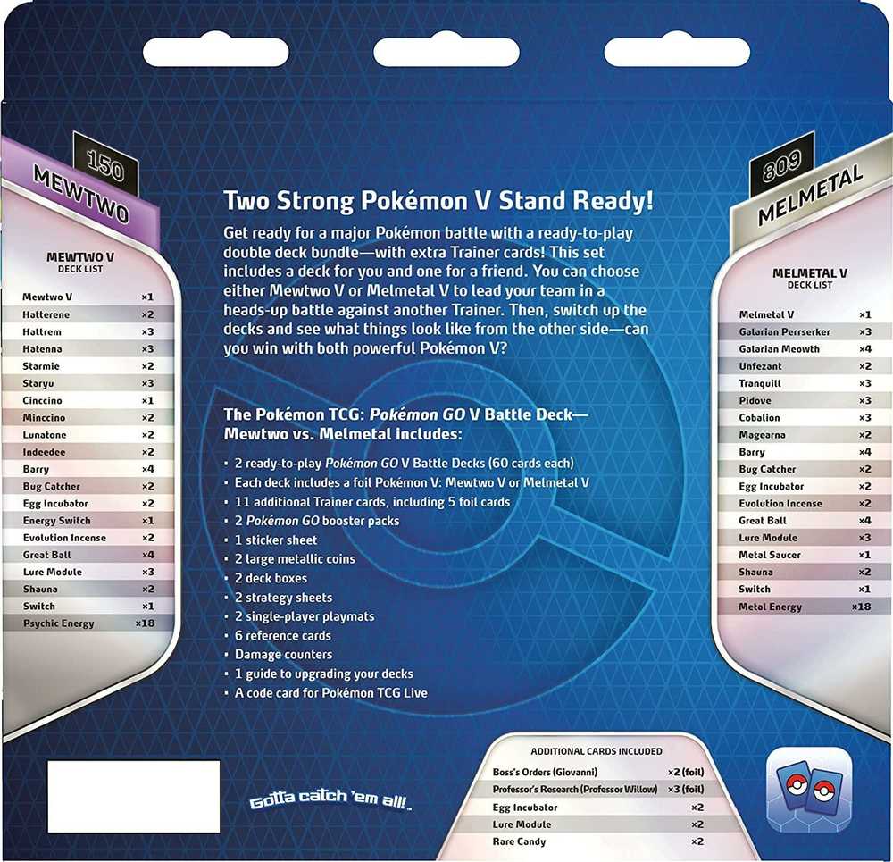 „Pokemon Pokemon TCG“ – „Pokemon GO Mewtwo“ ir „Melmetal V“ kovos kaladžių rinkinys