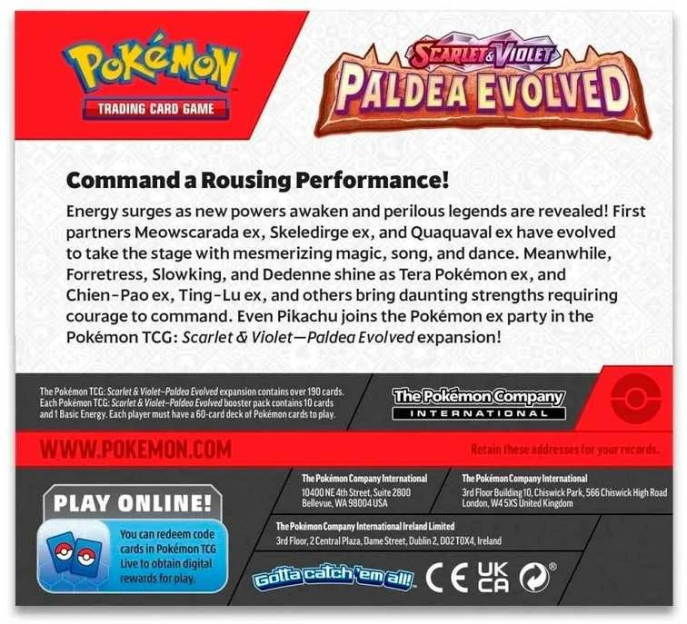 „Pokemon Pokemon TCG“ – „Scarlet & Violet 2 Paldea Evolved“ stiprintuvo ekranas (36 pakuotės)
