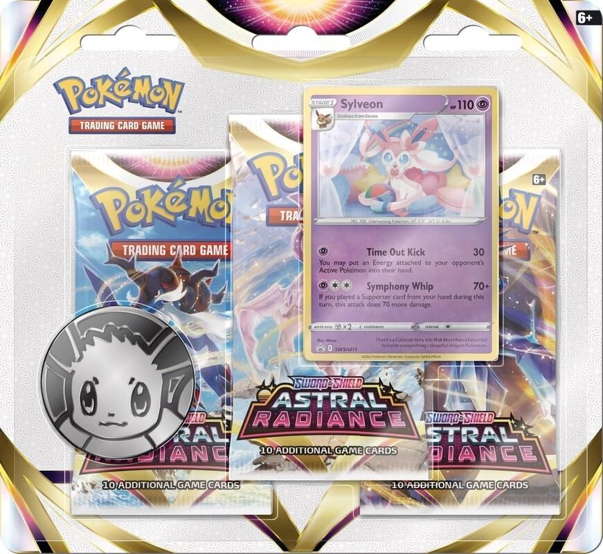 The Pokemon Pokemon TCG – Sword & Shield 10 Astral Radiance 3 pakuočių lizdinė plokštelė – Sylveon