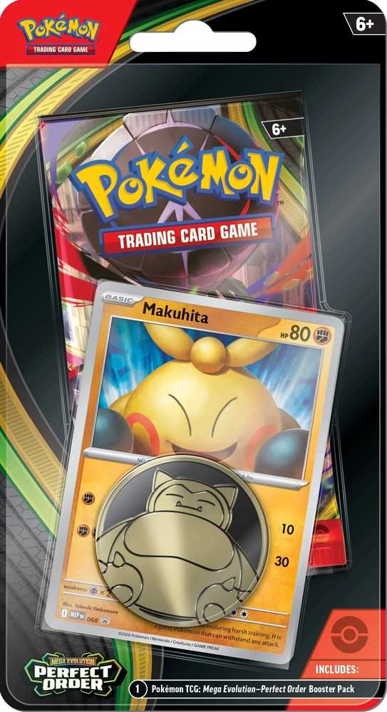 The Pokemon Pokemon TCG: Mega Evolution - Perfect Order Checklane Blister Makuhita