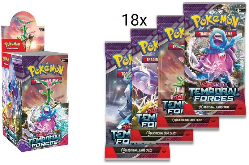 The Pokemon Pokemon TCG - Scarlet & Violet 5 Temporal Forces Half Size Booster Ekranas (18 Packs)