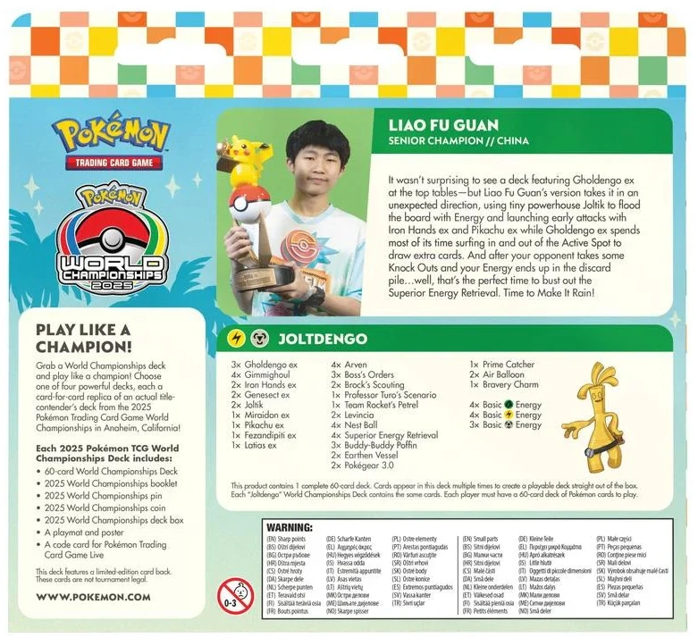 The Pokemon Pokemon TCG - World Champions Decks - Fuguan Liao - "Joltdengo"