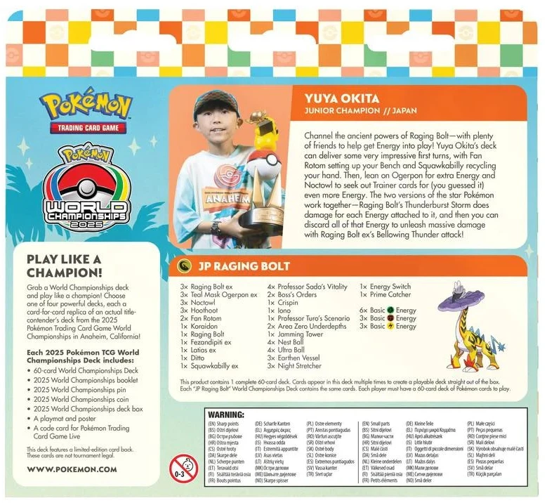 The Pokemon Pokemon TCG - World Champions Decks - Yuya Okita - "JP Raging Bolt"