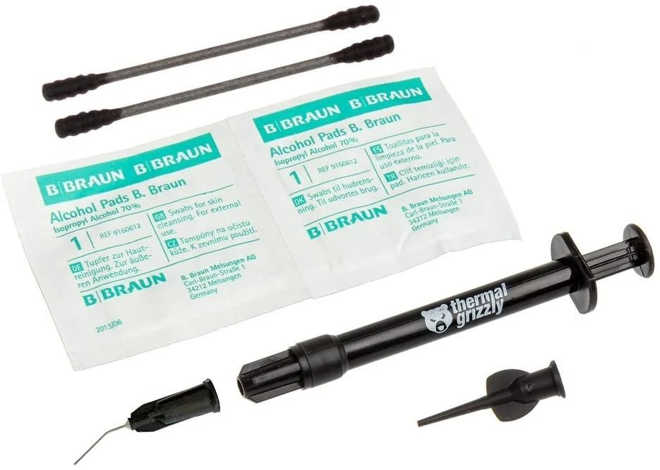 Thermal Grizzly | Terminis tepalas "Conductonaut" 1g | universalus | Šilumos laidumas: 73 W/mk; Klampumas: 0,0021 Pas; Tankis: 6,24g/cm3; Temperatūra: 10 °C / +140 °C; Sudėtis: 1 g