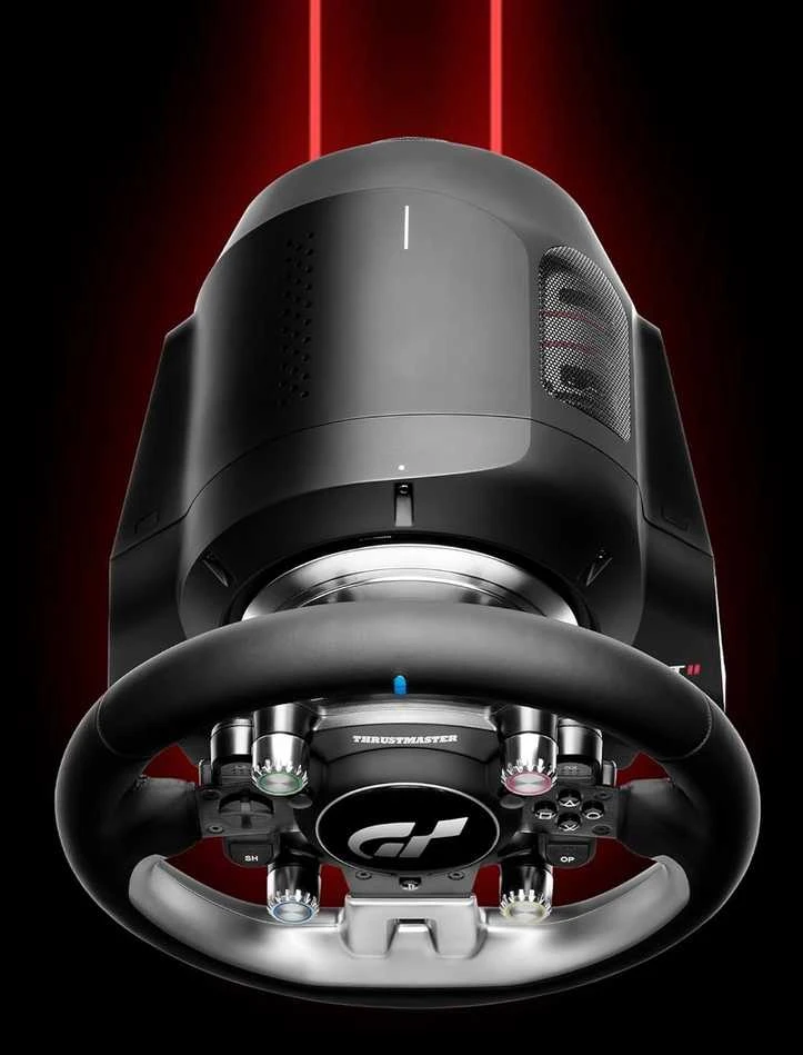 Žaidimų vairas Thrustmaster T−GT II + Baza, Juodos spalvos