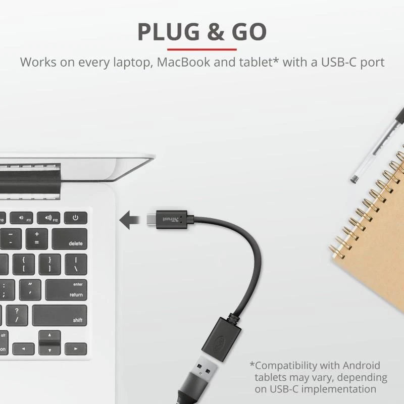 TRUST Calyx USB-C - USB-A adapteris