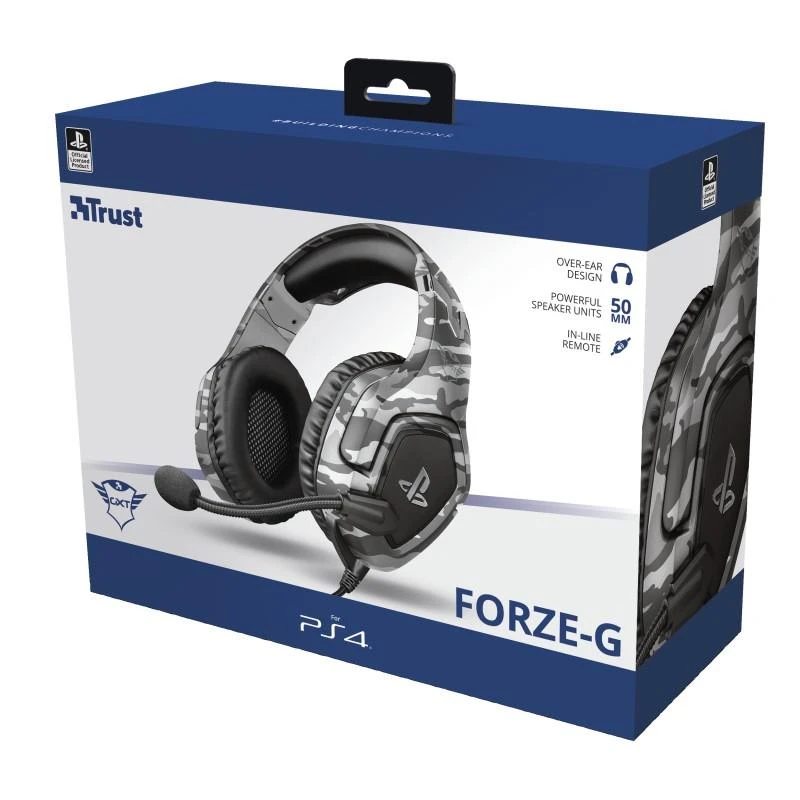 Žaidimų ausinės Trust GXT 488 Forze-G PS4 Ausinės Žaidimams PlayStation® official licensed product, Pilkos, 23531