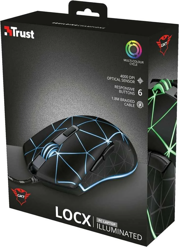 Pelė žaidimams Trust GXT 133 Locx, juoda