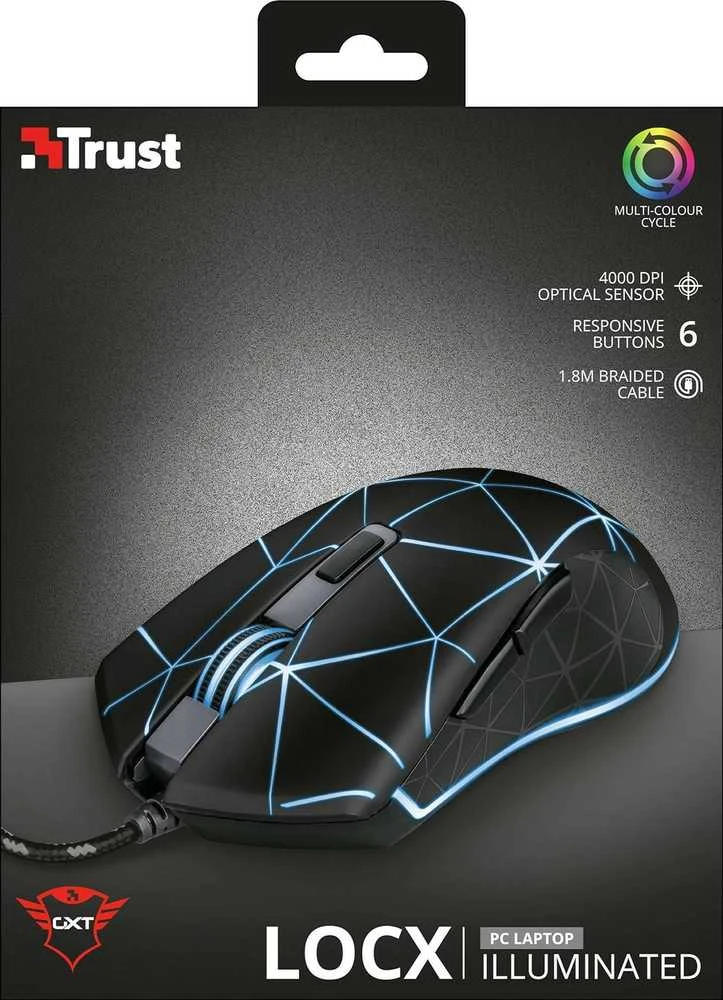 Pelė žaidimams Trust GXT 133 Locx, juoda