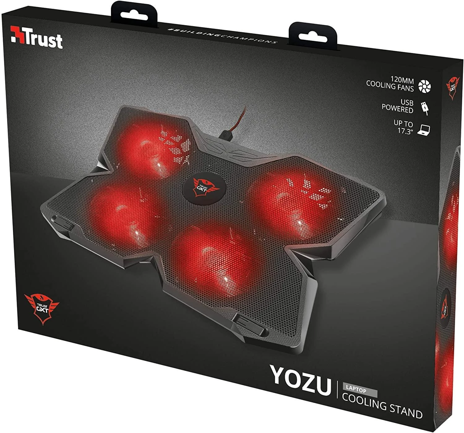 Aušinimo kilimėlis „Trust GXT 278 Yozu 20817“ (17 colių, 4 ventiliatoriai)
