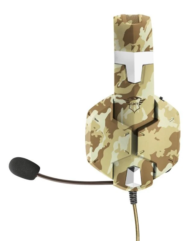 Žaidimų ausinės Trust GXT 322D Carus Desert Camo, Gelsvos, 22125