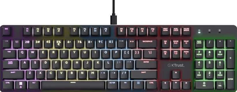 Trust GXT 871 Zora QWERTY US English - USB klaviatūra žaidimams (juodas)