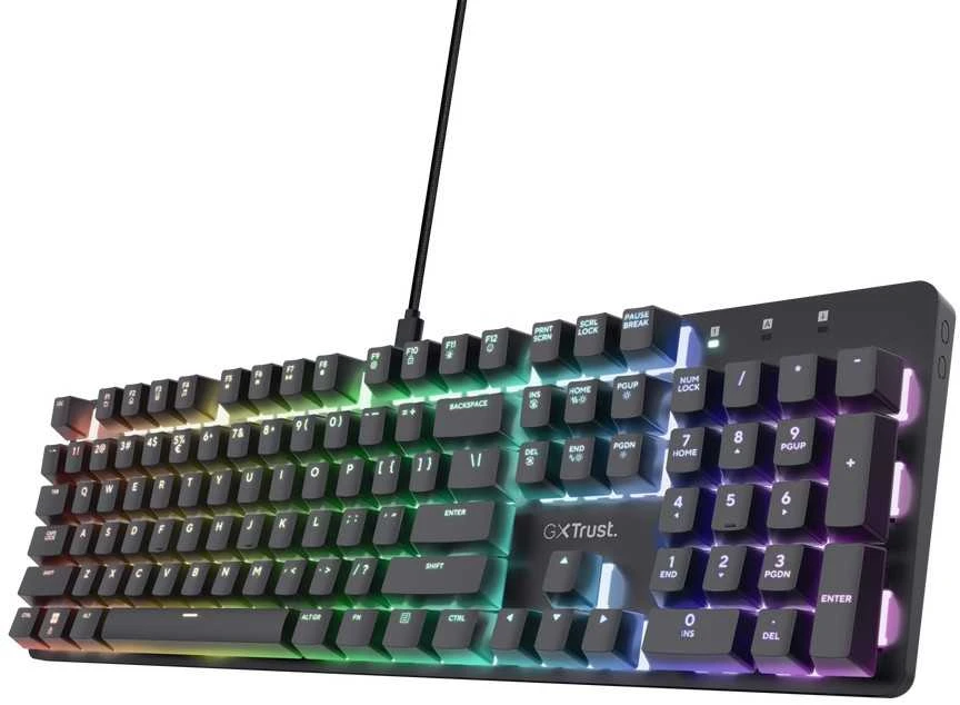 Trust GXT 871 Zora QWERTY US English - USB klaviatūra žaidimams (juodas)