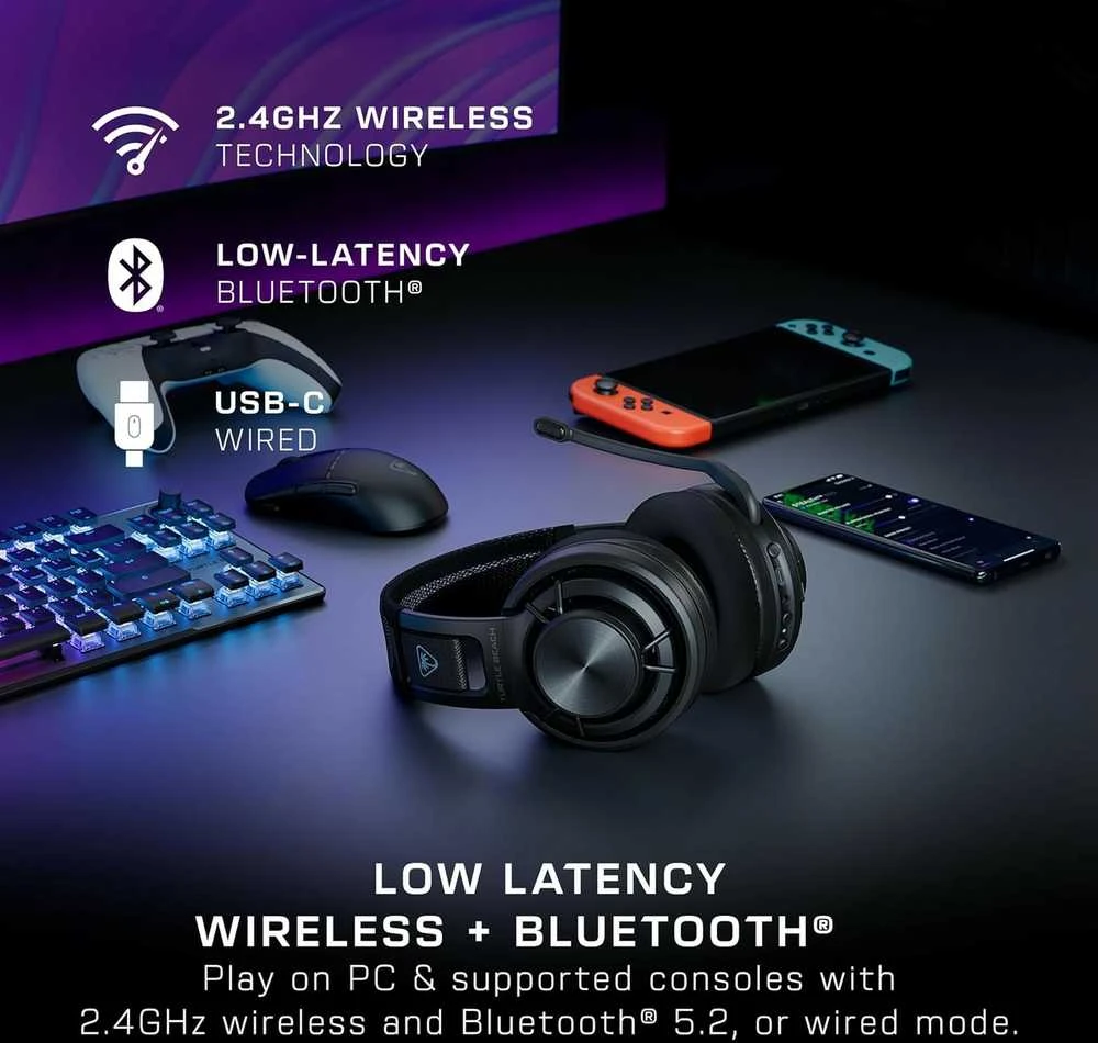 Turtle Beach Atlas Air (juodos) belaidės ausinės | Playstation, PC, Switch