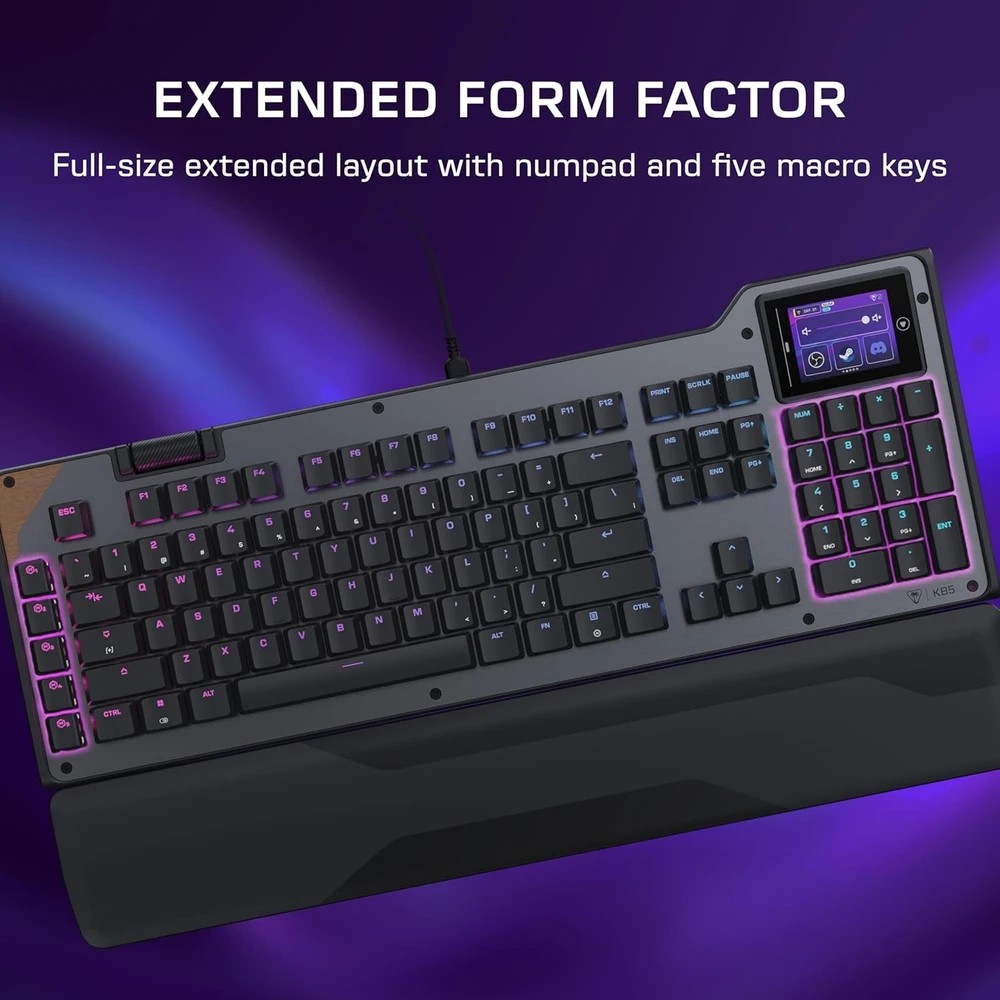Turtle Beach Command Series KB5 100% juoda laidinė mechaninė klaviatūra (Titan switch, US)