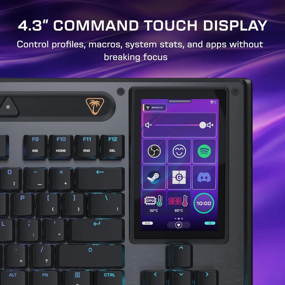Turtle Beach Command Series KB7 TKL 80% juoda laidinė mechaninė klaviatūra (Titan switch, US)