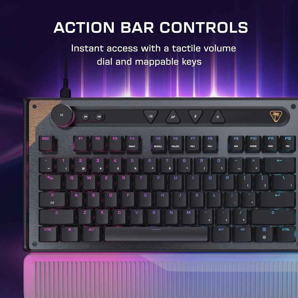 Turtle Beach Command Series KB7 TKL 80% juoda laidinė mechaninė klaviatūra (Titan switch, US)