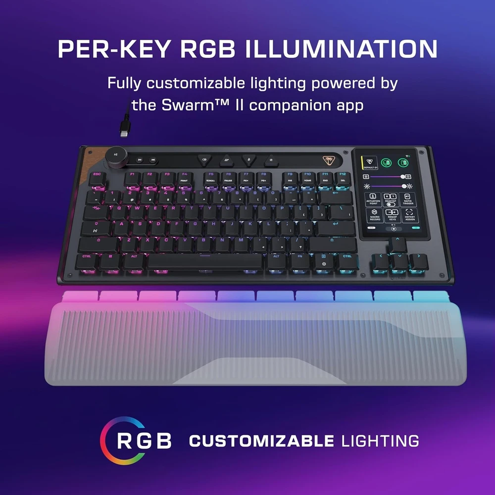 Turtle Beach Command Series KB7 TKL 80% juoda laidinė mechaninė klaviatūra (Titan switch, US)