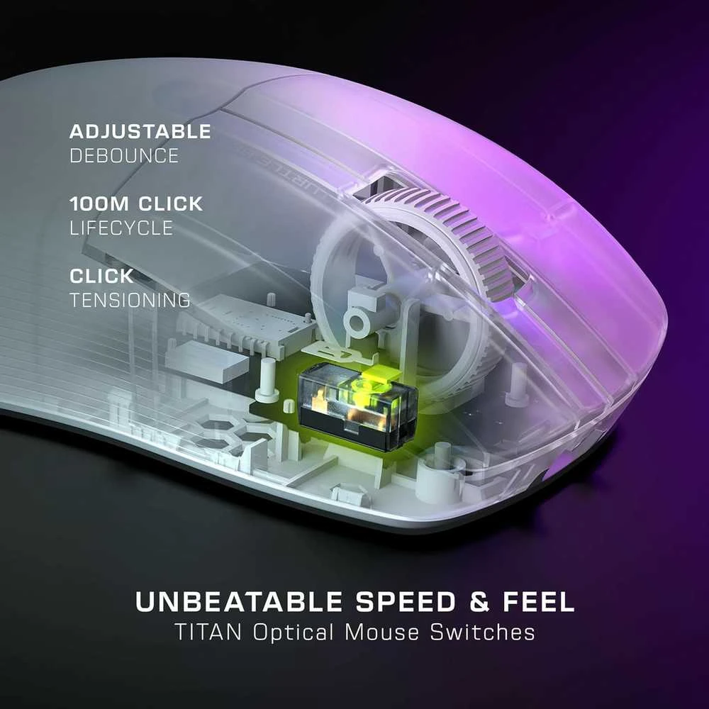 Turtle Beach Pure Air RGB balta belaidė pelė | 26000 DPI