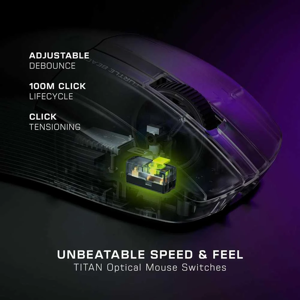 Turtle Beach Pure Air RGB juoda belaidė pelė | 26000 DPI