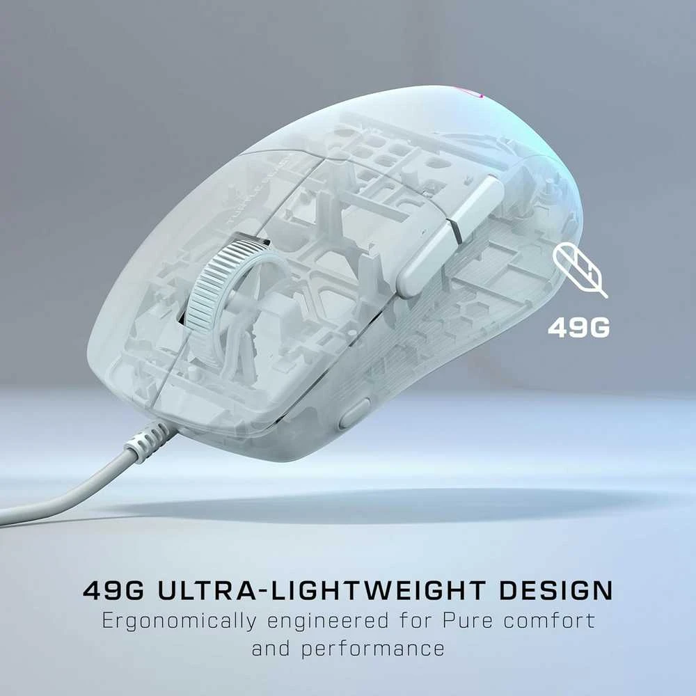 Turtle Beach Pure SEL RGB balta pelė su laidu | 8000 DPI