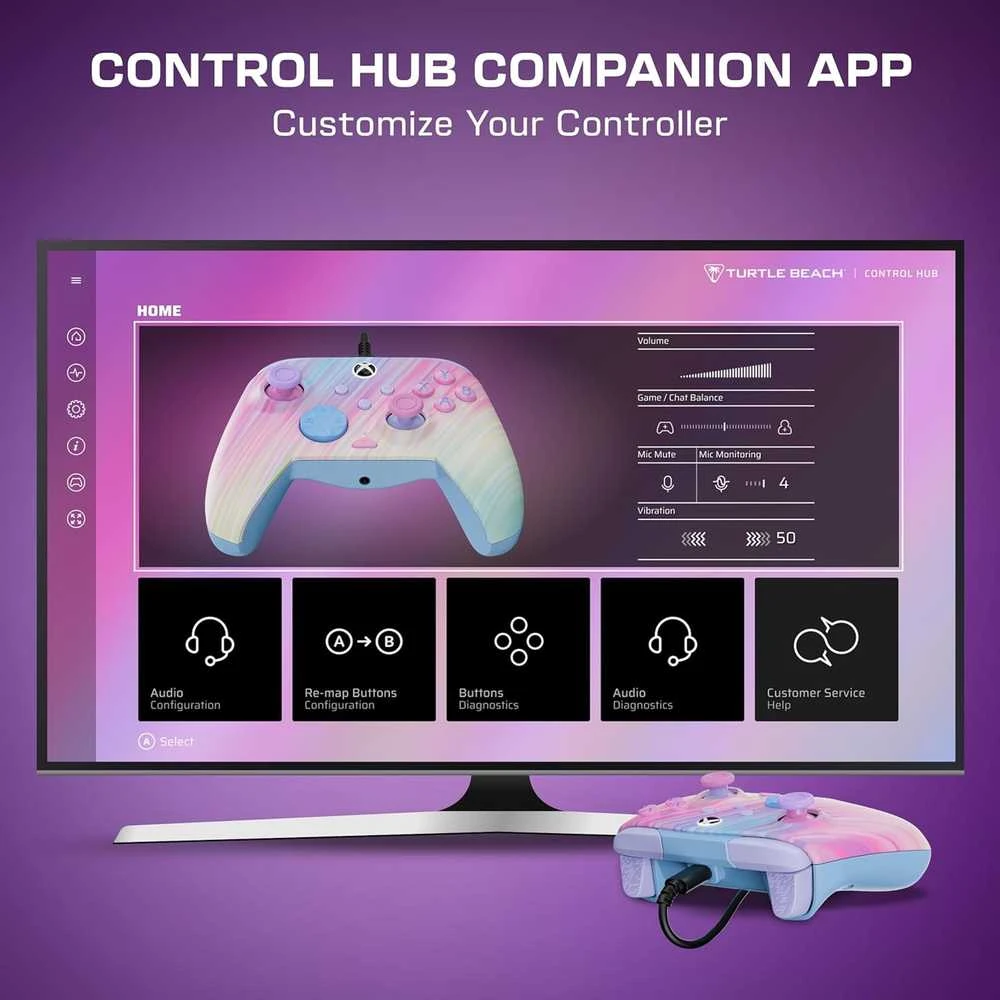 Turtle Beach Rematch Advanced Cotton Candy laidinis žaidimų valdiklis | XBOX | PC